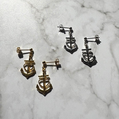 HEART ANCHOR EARRINGS