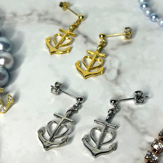 HEART ANCHOR EARRINGS
