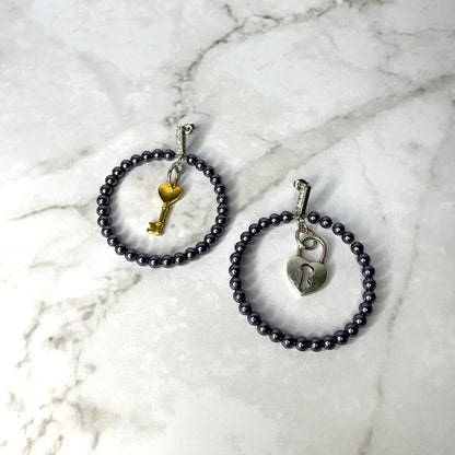 VORHÄNGESCHLOSS-PERLEN-CREOLEN