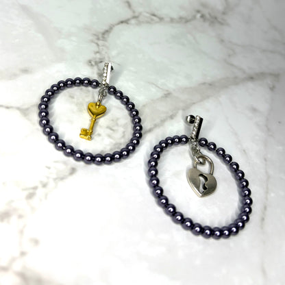 VORHÄNGESCHLOSS-PERLEN-CREOLEN