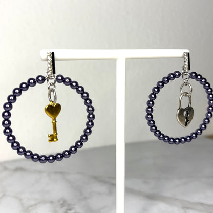 Vorhängeschloss-Perlen-Creolen